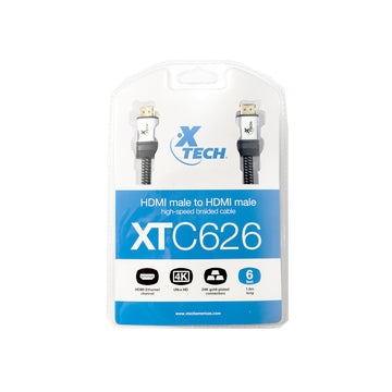 Xtech 6ft HDMI male to HDMI male high-speed braided cable